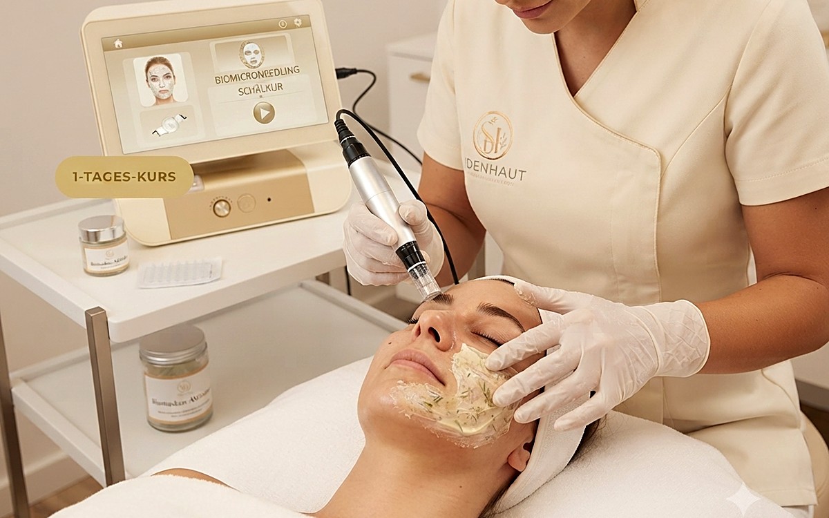Microneedling und Biomicroneedling Schälkur Schulung mit Zertifikat im Seidenhaut Kosmetikstudio Egelsbach